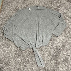 Jolie Gray Women's Flowy Top with Tie Front